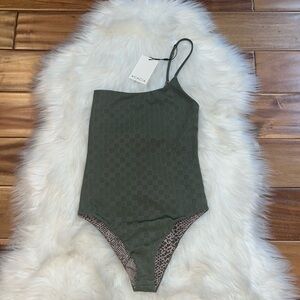 ACACIA - Avalon Check Peyote Full Piece Swimsuit - NWT Sz XS